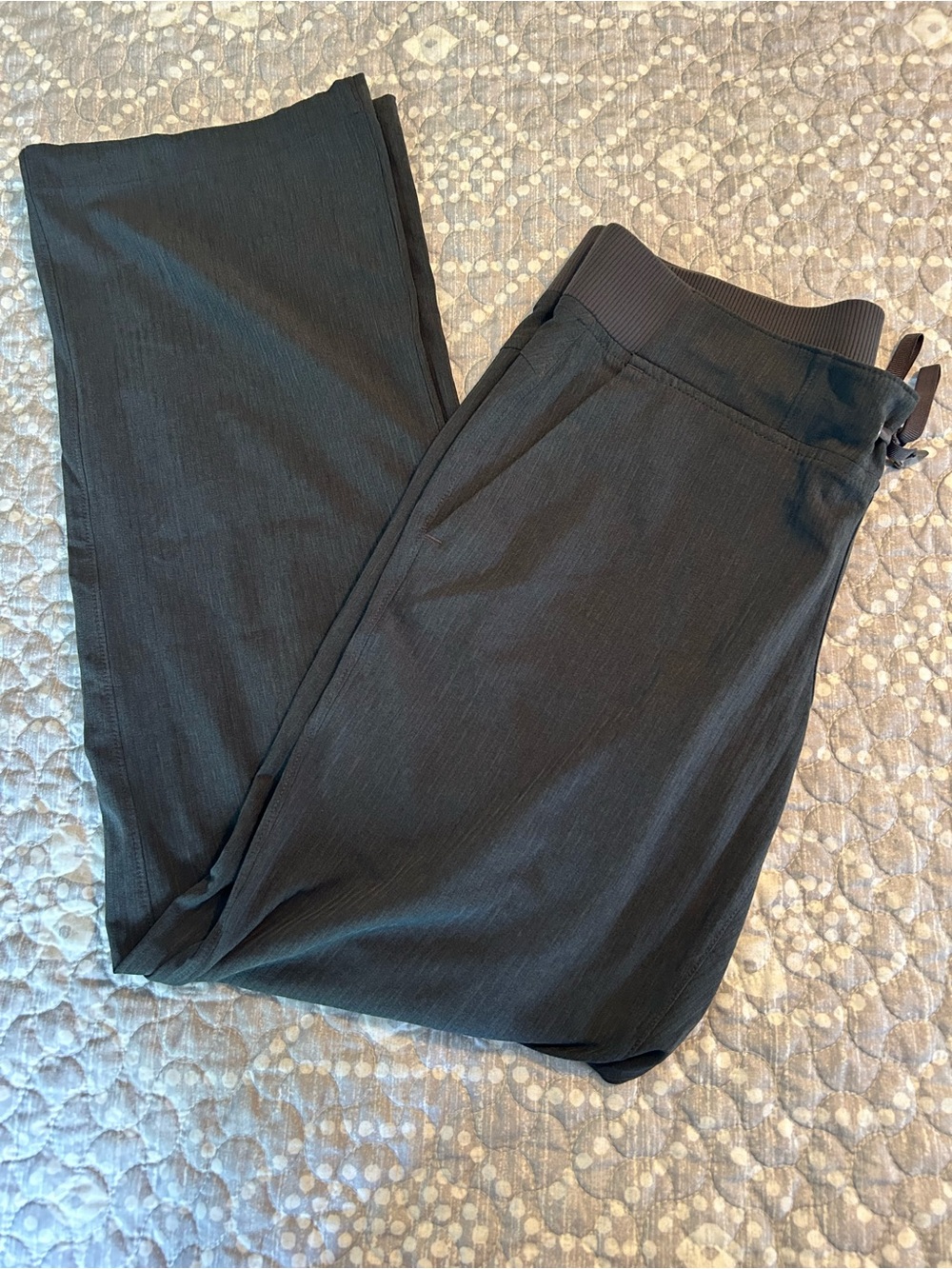 Athleta Stripe Midtown Gray Wide Leg Trouser